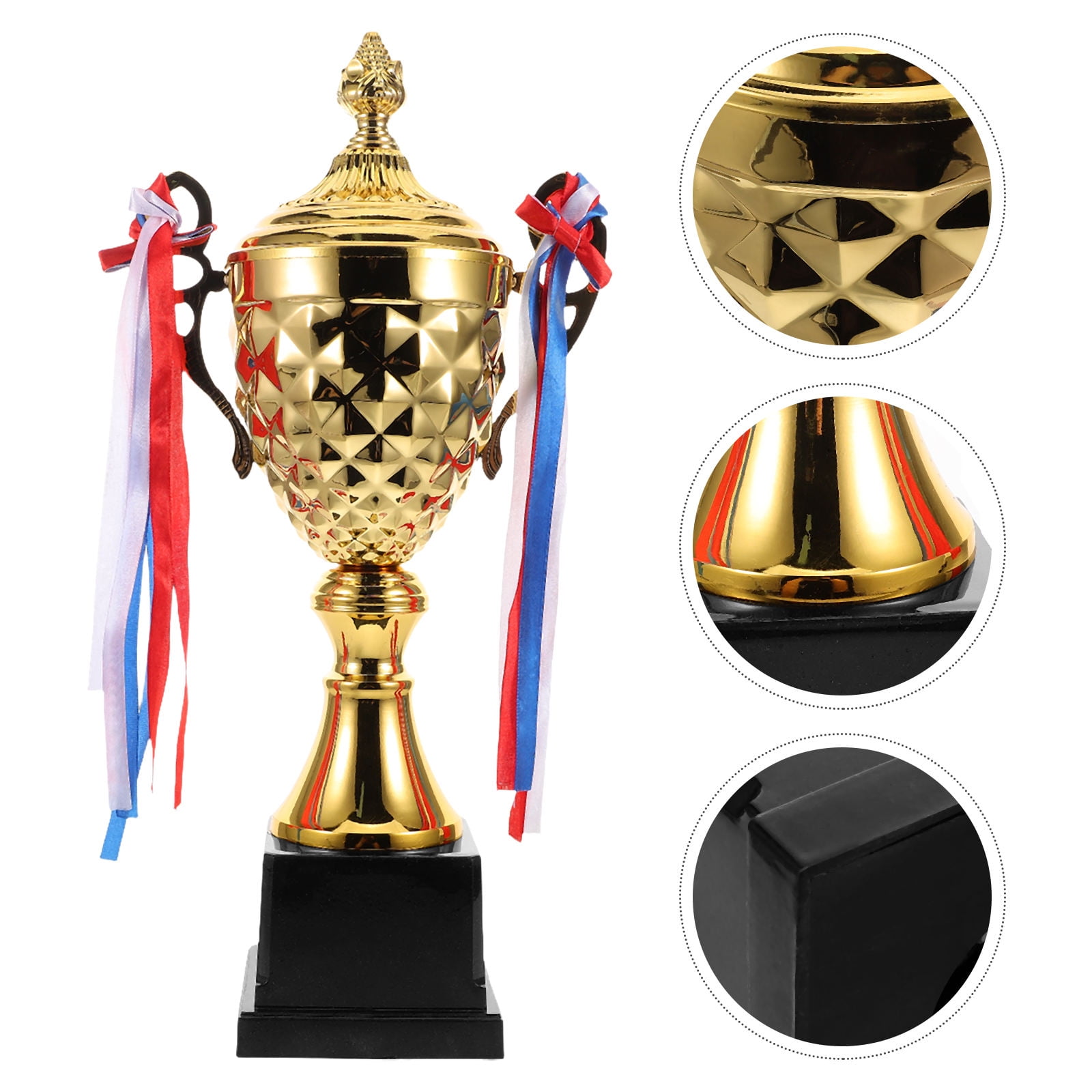 OFFIGAM Large Orange Metal Trophy Cup for Sports Awards Decoration Durable Design Ideal for Competitions 14 in