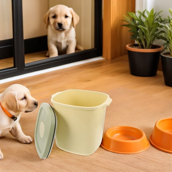 OFFIGAM Large Plastic Dog Treat Container Airtight Food Storage Bucket with Easy Access Lid