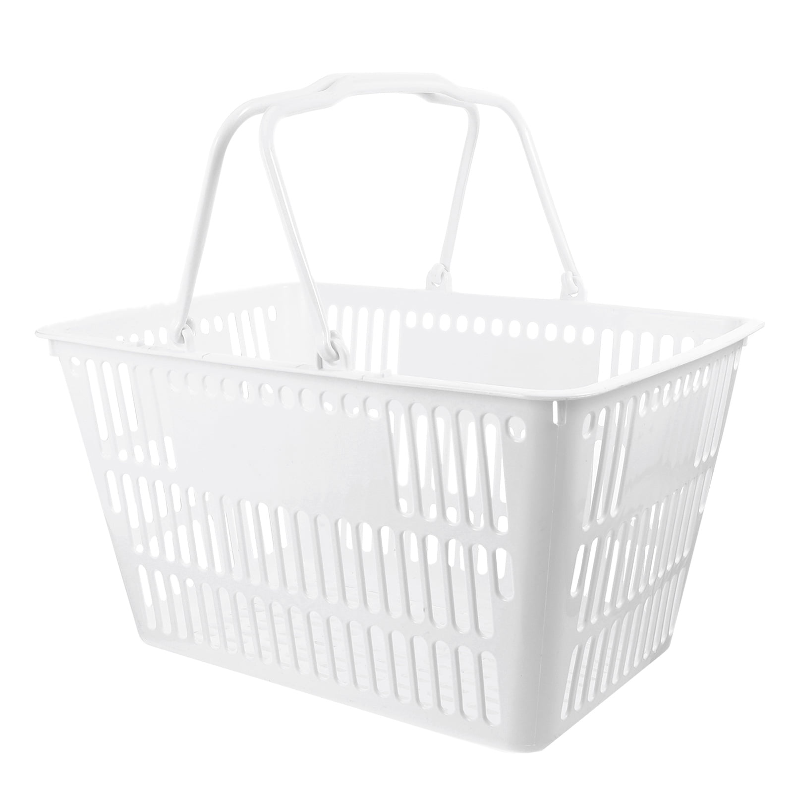 OFFIGAM Large Plastic Grocery Basket with Handle - Versatile Storage Organizer for Toys, Bathroom Items, Kitchen and More, 1 Set