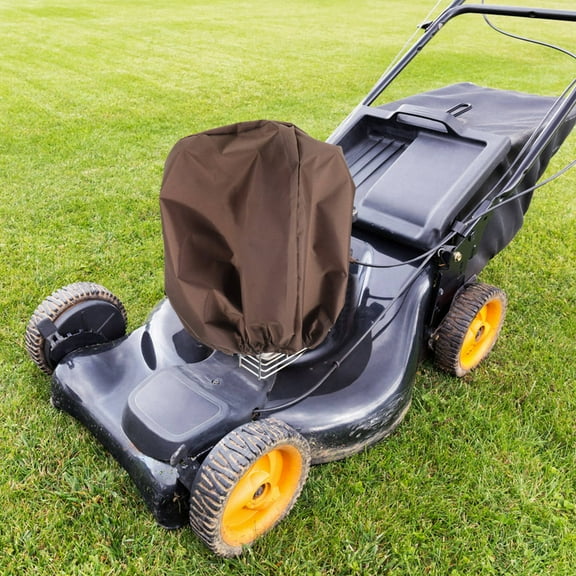 OFFIGAM Universal Lawn Mower Engine Cover Sunshade Shield Protective Outdoor Use Coffee Color