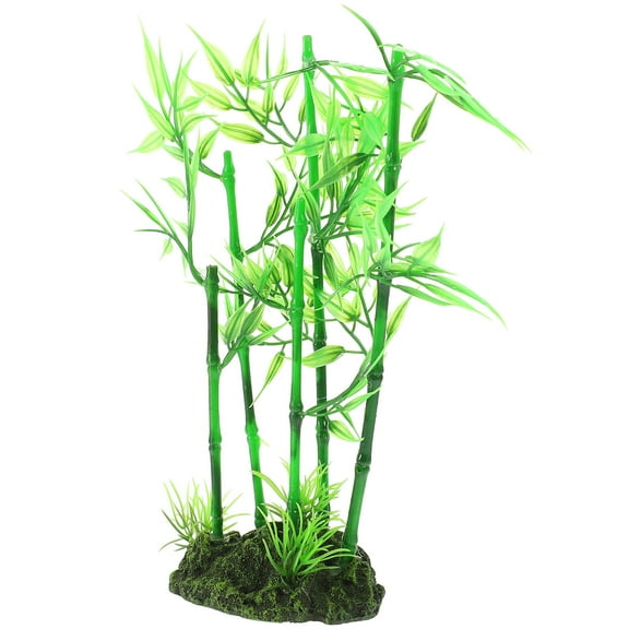 OFFIGAM Light Green Artificial Bamboo Aquarium Plant Durable Fish Tank Decoration for Decor Use 14.2 In