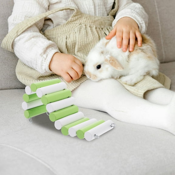 OFFIGAM Light Green Wooden Hanging Bridge for Small Pets - Climbing and Activity Accessory for Cages and Habitats