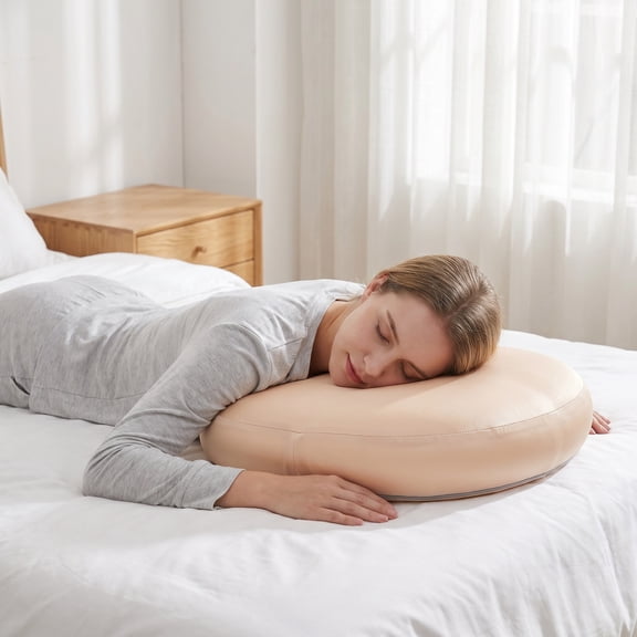 OFFIGAM Beige Beauty Face Pillow, Ergonomic and Breathable, Soft Memory Foam