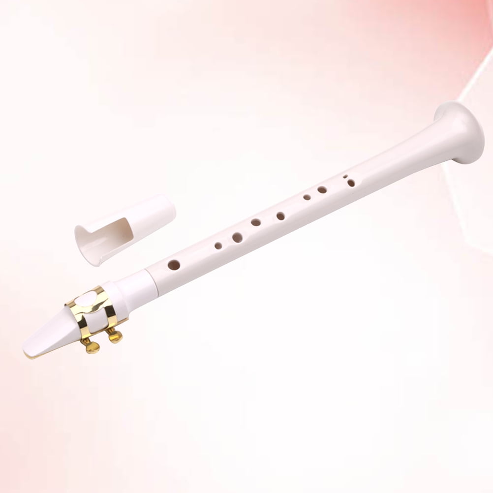 OFFIGAM Little Saxophone 8 Hole Pocket Saxophone White Portable Woodwind Instrument
