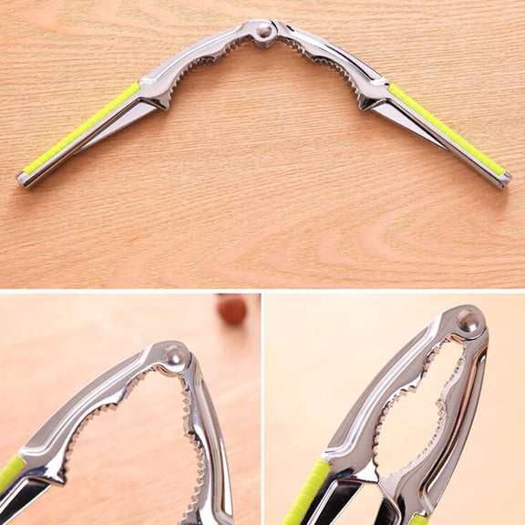 OFFIGAM Lobster Crab Nut Opener with Sturdy Structure and Comfortable Green Handle for Walnut and Seafood