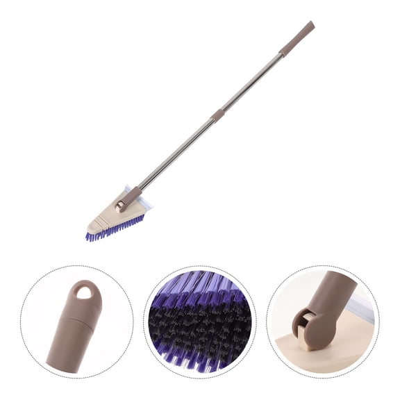 OFFIGAM Long Handle Floor Scrubber with Squeegee and Triangle Head Suitable for Bathroom and Garage