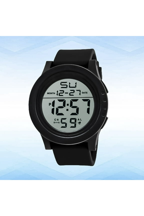 Black LED Digital Watch for Men with Sport Features, Design for Everyday and Home Use