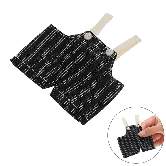OFFIGAM Make A Bear Clothing Black Striped Overalls for Plush Dolls with Soft Durable Fabric