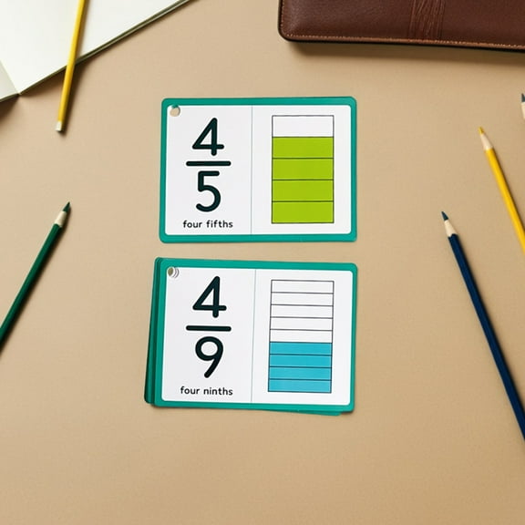 OFFIGAM Fraction Learning Cards Math Multi Copper Paper Memory Aid for Classroom and Home Study 1 Set