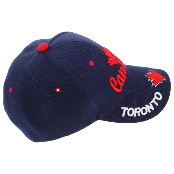 OFFIGAM Men Baseball Cap Dark Blue Canada Flag Maple Leaf Embroidery Breathable Adjustable Outdoor Hat