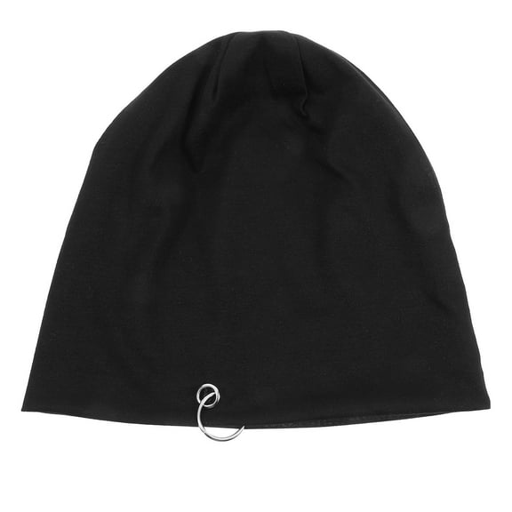 OFFIGAM Men Black Turban Cap with Iron Ring Polyester Double Layer Breathable Headwrap