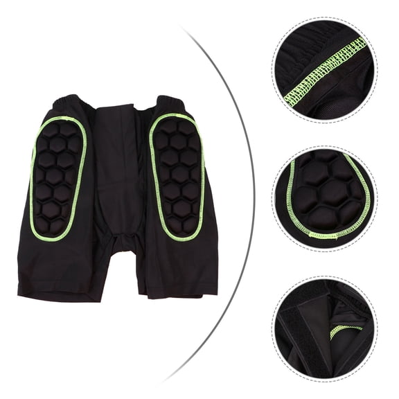 OFFIGAM Men Black 3D Protection Shorts Padded Cycling Hip Pads for Downhill Mountain Biking