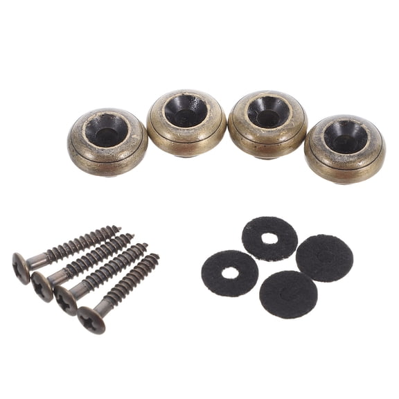 OFFIGAM 4-Pack Durable Metal Guitar Strap Buttons in Dark Brown, Easy to Install Locking Strap Accessories