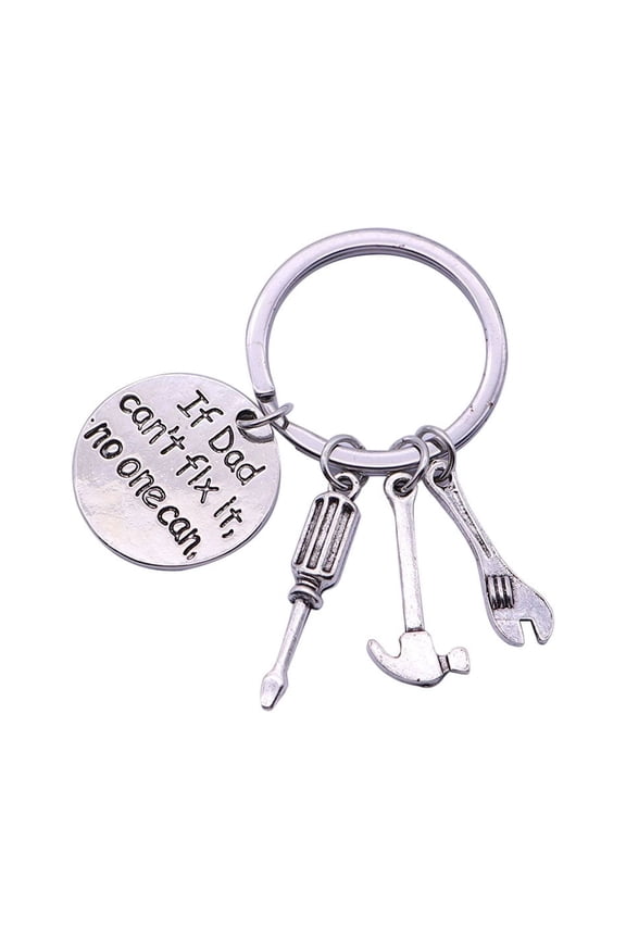 Metal Keychain for Dad - 'If Dad Can't No One Can' Perfect Small Size Gift for Father's Day or Birthday
