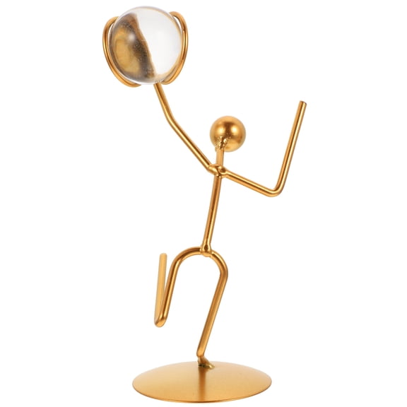 OFFIGAM Golden Desktop Iron Craft Basketball Sculpture for Modern Home and Office Decor