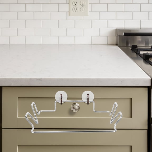 OFFIGAM Metal Trash Bag Holder Stand for Cabinet Door with Stainless Steel Construction
