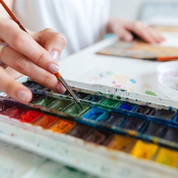 OFFIGAM 60pcs White Thick Walled Painting Palettes for Watercolor Acrylic Oil Artists Supplies