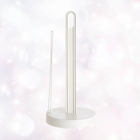 OFFIGAM Modern Upright Paper Towel Holder Stand for Kitchen, Space-Saving Plastic Design in Grey Color
