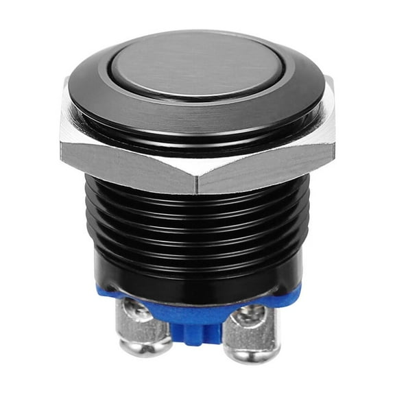 OFFIGAM Momentary Push Button with Metal Shell for Automotive Circuits Easy Screw Terminal Fit
