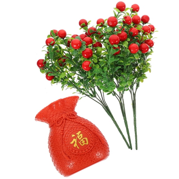 OFFIGAM Red Luck Bag Vase Set for Tabletop and Home Decoration, 1 Piece Decorative Ceramic Flower Vase