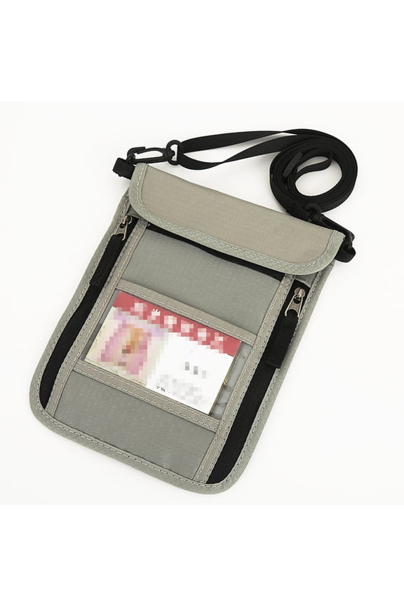 Money Bag for Cash Travel Passport Wallet Grey 1Pack with Portable Design for Safe Outdoor Travel