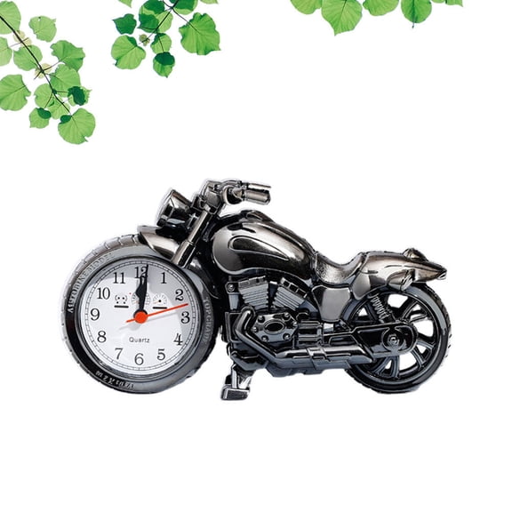 OFFIGAM Motorbike Shaped Clock Black Bedroom Clocks for Living Room 1Pack