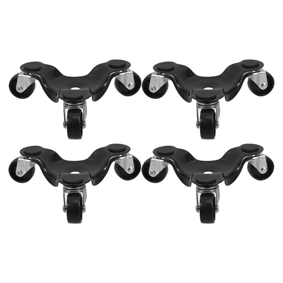 OFFIGAM Moving Rollers For Heavy Furniture 4Pcs Black Carbon Steel Abs Warehouse Staff Rearranging