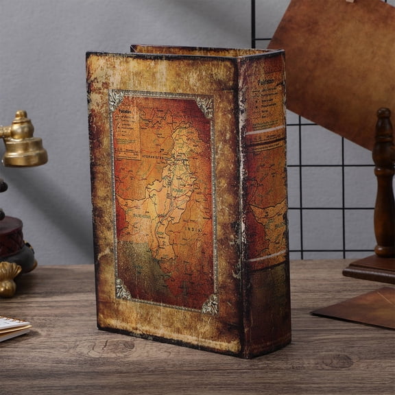 OFFIGAM Vintage Wooden PU Bible Storage Box, Multi-Color, Realistic Design for Decor