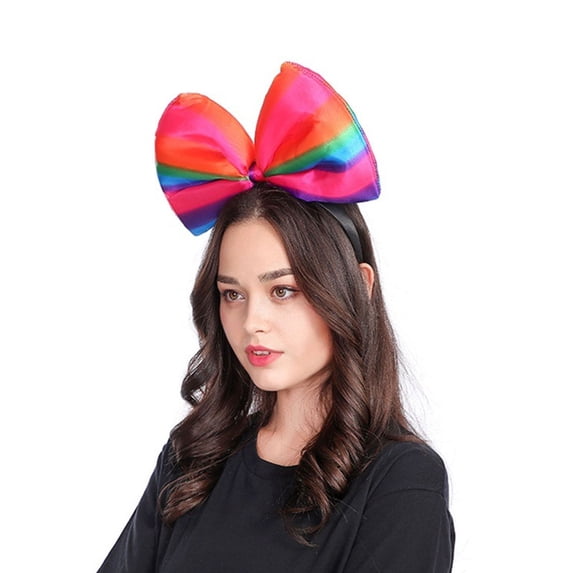 OFFIGAM Multi-Color Party Hair Hoop with Bowknot Design, Ideal for Fun Decoration and Photo Props Cloth Accessory