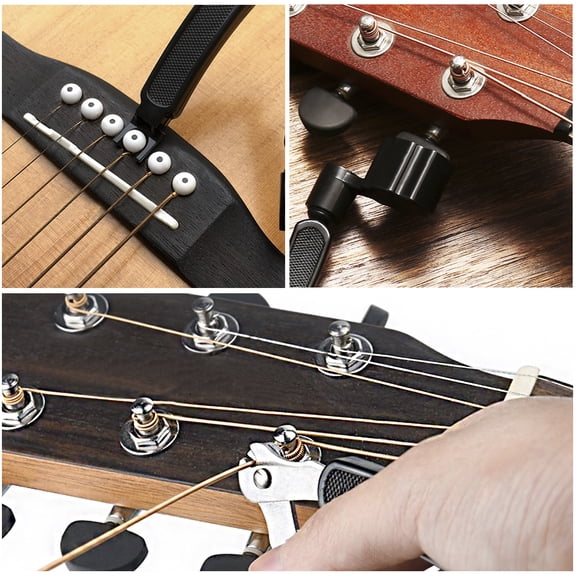 OFFIGAM Multifunction Guitar String Winder and Cutter with Pin Puller Made of High Strength Steel in Black