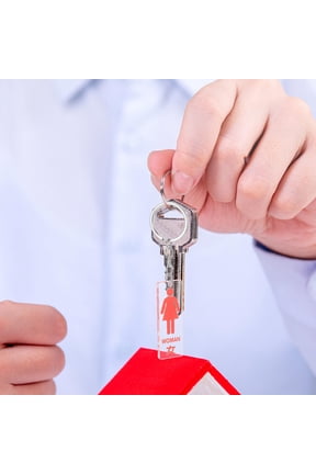 Red Acrylic Bathroom Keychain Pendant with Unique Design, Key for Office and Home Use
