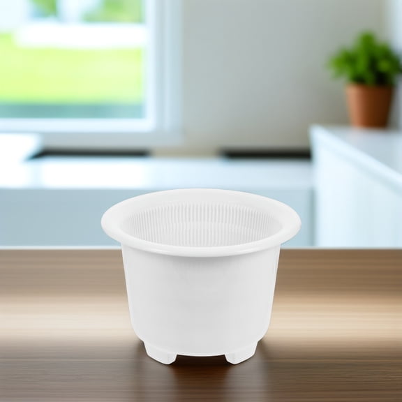 OFFIGAM 1Set White Flower Plant Pot Plastic Gardening Accessory for Balcony Display