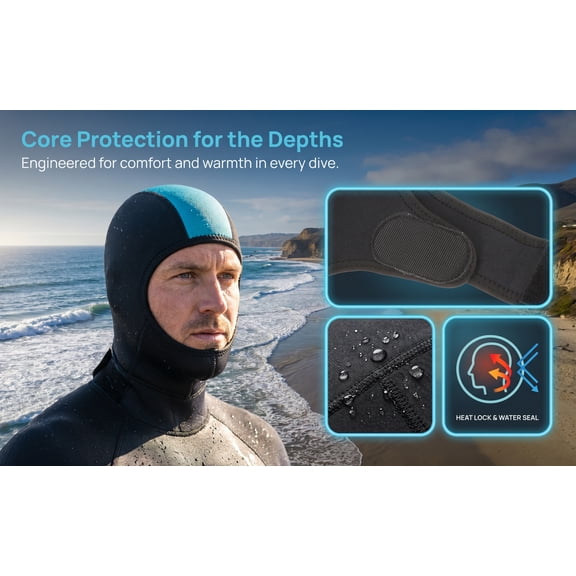 OFFIGAM Neoprene Dive Hood, Swim Cap, Scuba Diving Cover for Snorkeling, Surfing, Swimming, Training