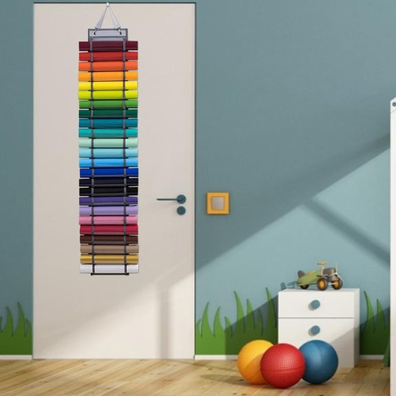 OFFIGAM No Assembly Vinyl Roll Storage Rack for Craft Room Wall Or Door Hanging Organizer