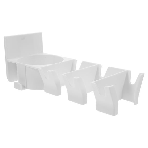 OFFIGAM White Wall Mounted Racket Holder Rack - No Drill Installation for Tennis, Badminton, and Table Tennis Storage