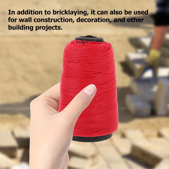 OFFIGAM Nylon String for Construction and Gardening Red Durable Twisted Nylon Twine for Marking