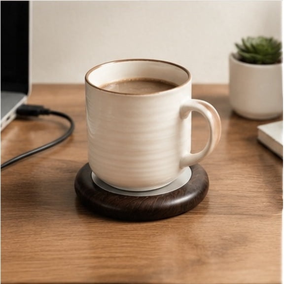 OFFIGAM Offigam Brown USB Cup Warmer for Home Use Simple Round Design and Strong Wear Resistance