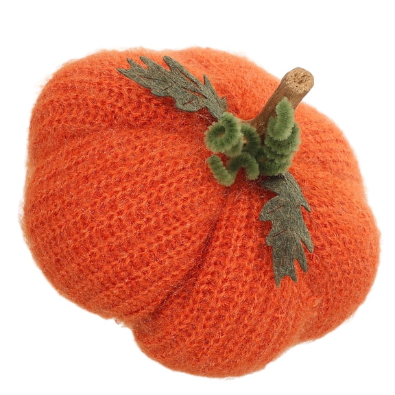 OFFIGAM Hand Knitted Orange Pumpkin Decor for Tsgiving Cozy Fall Table and Home Decorations