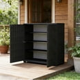 thumbnail image 1 of OFFIGAM Outdoor Storage Cabinet with Shelves Waterproof Plastic Garage Closed Storage Black 34.25x33.5x15.08 Inch, 1 of 9