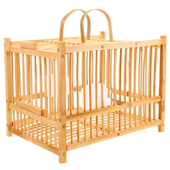 OFFIGAM Cage Double Layer Orange Bird Cage with Stand and Spacious for Small Birds