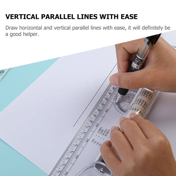 OFFIGAM Parallel Drawing Ruler with Multi-Function Templates for Drafting and Design Use