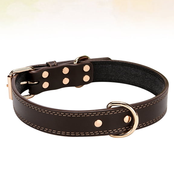 OFFIGAM Pet Collars Adjustable Dog Collar Circular Decorative Coffee 1Pack