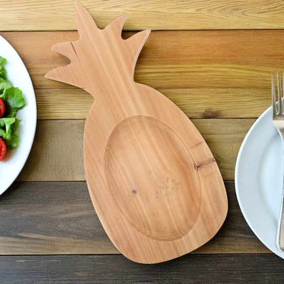 OFFIGAM Pineapple Shaped Wood Serving Tray for Fruit and Meat Platters