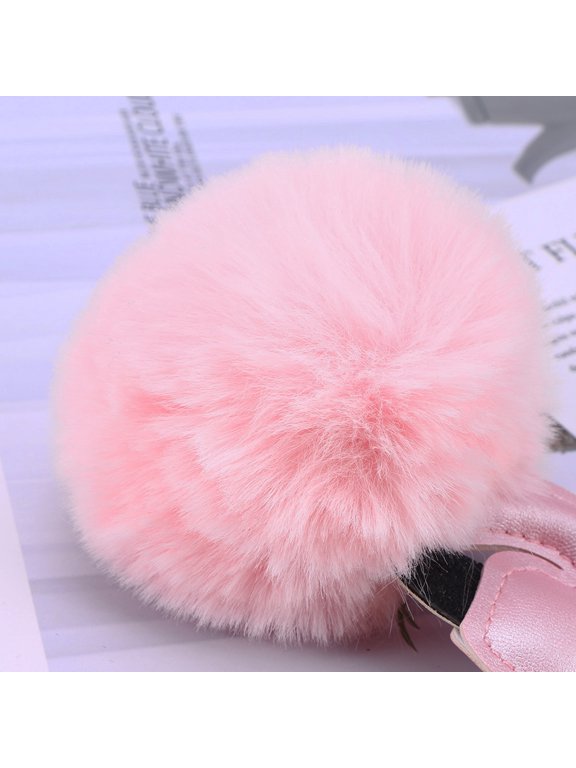 Swan Keychain Pink Fluffy Ball Design Eye-Catching Bag Ornament