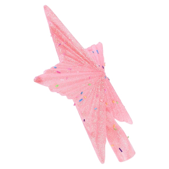 OFFIGAM Pink Glitter Christmas Tree Star Topper for Holiday Party Waterproof Plastic Material
