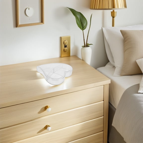 OFFIGAM Plastic Grid Organizer Box Heart Shape Small Accessories Storage Container 1 Pack and Portable