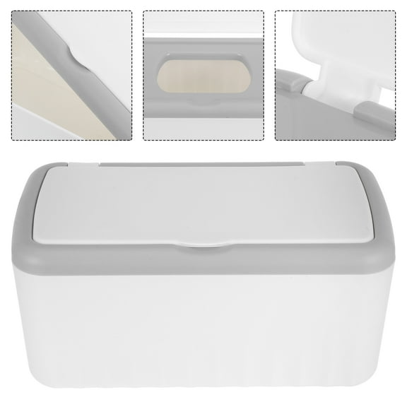 OFFIGAM Large Capacity White Wet Wipe Box with Pullout Opening for Home Use PP Material