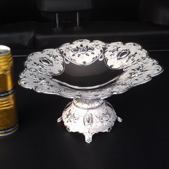 OFFIGAM Plated Silver Metal Cake Plate European Style Fruit Tray Storage Rack for Bridal Shower
