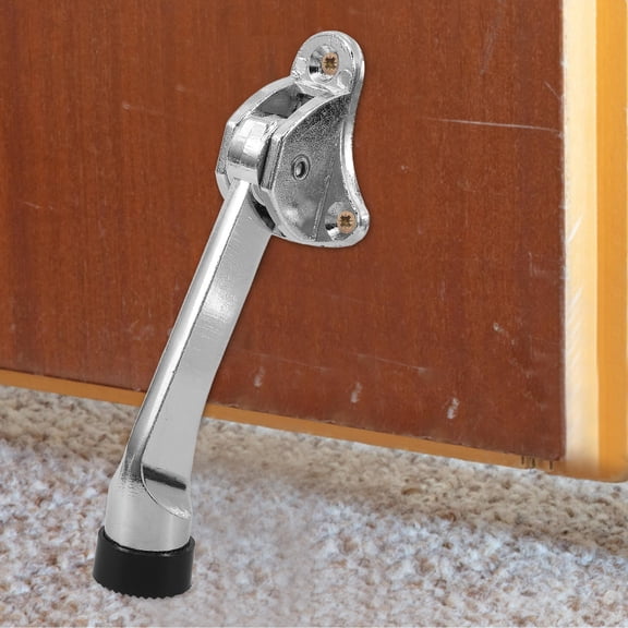OFFIGAM Plated Silver Metal Door Stopper for Home with Kickdown Function and Discreet Design