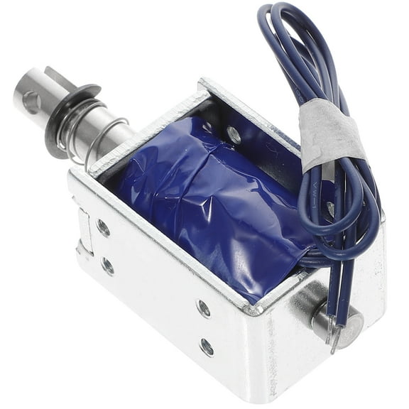 OFFIGAM Plated Silver Metal Linear Solenoid Electromagnet with Durable Copper Coil for Machines